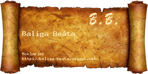 Baliga Beáta névjegykártya