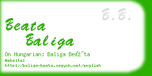 beata baliga business card